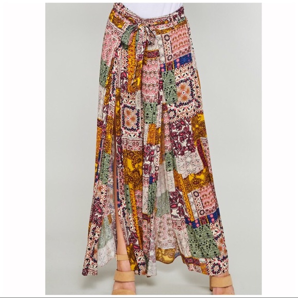 VIBRANT BOHO SPLIT LEG PANTS - Picture 5 of 8